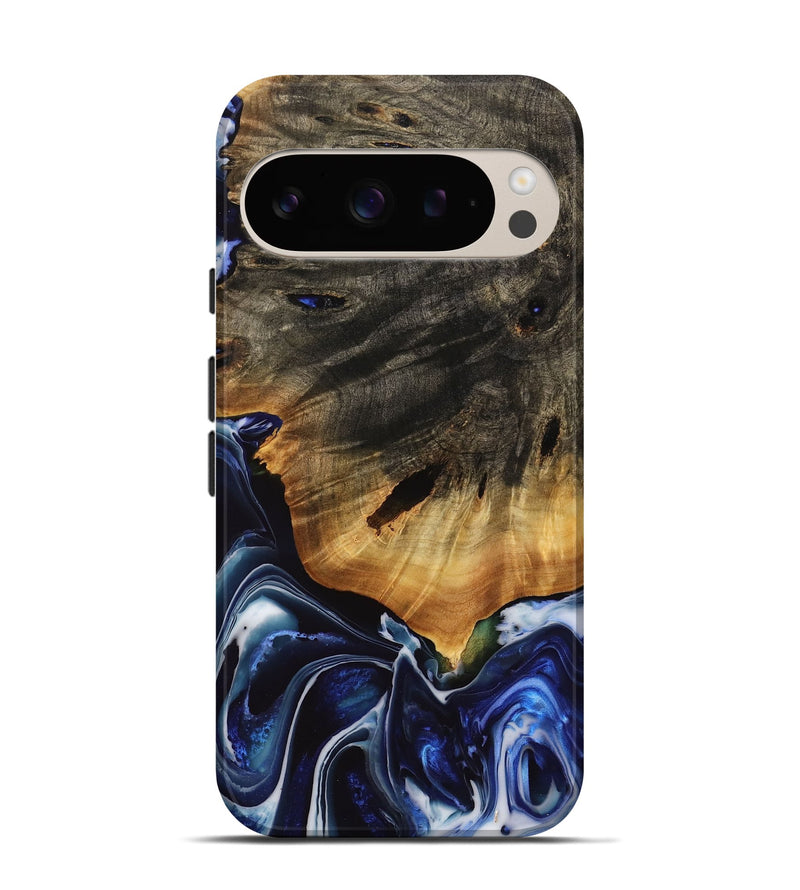 Pixel 9 Pro Wood Live Edge Phone Case - Sacto (Blue, 738781)