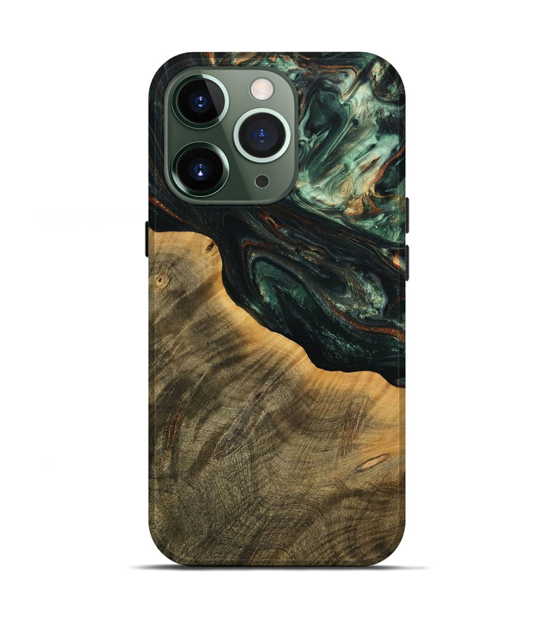 iPhone 13 Pro Wood Live Edge Phone Case - Harl (Green, 738783)