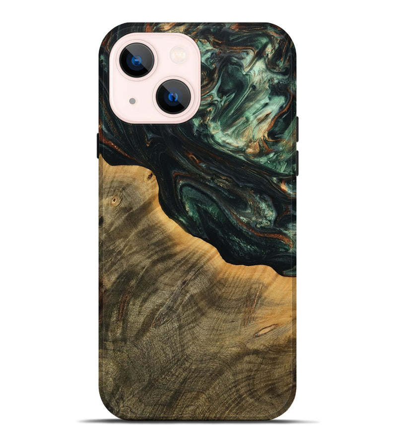 iPhone 14 Plus Wood Live Edge Phone Case - Harl (Green, 738783)