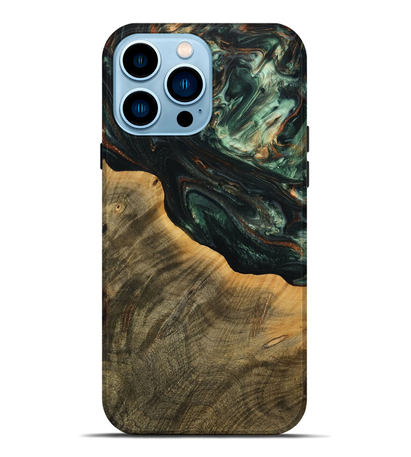 iPhone 14 Pro Max Wood Live Edge Phone Case - Harl (Green, 738783)