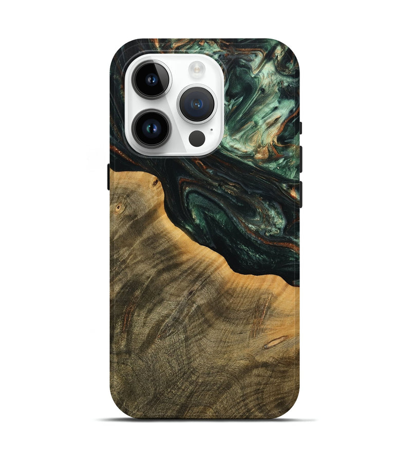 iPhone 15 Pro Wood Live Edge Phone Case - Harl (Green, 738783)