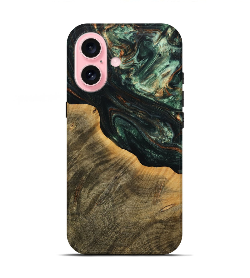 iPhone 16 Wood Live Edge Phone Case - Harl (Green, 738783)