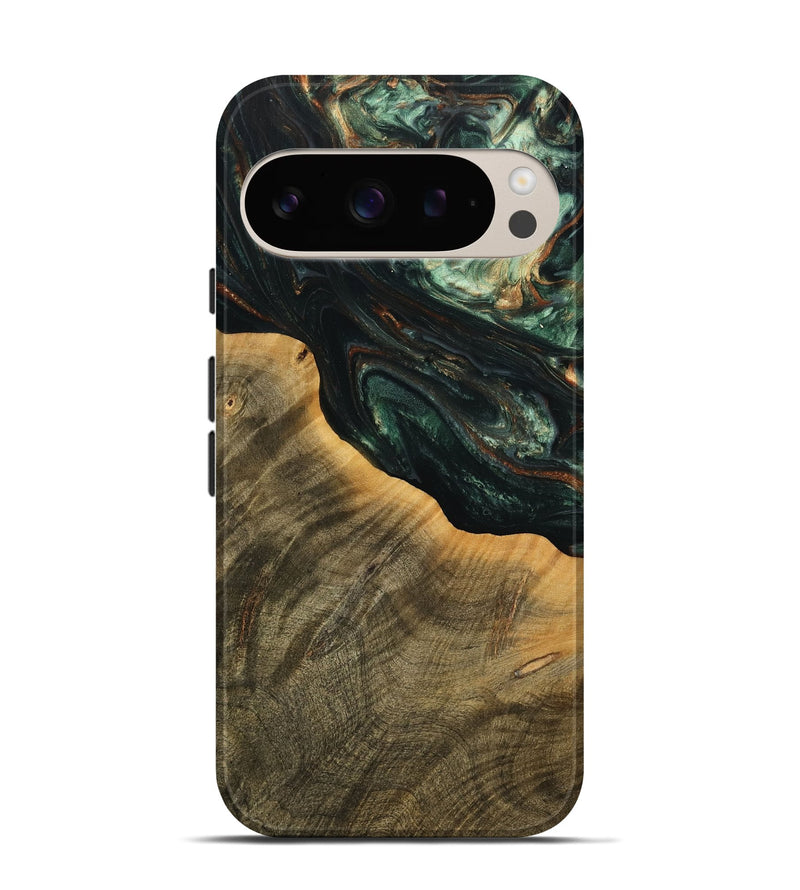 Pixel 9 Pro Wood Live Edge Phone Case - Harl (Green, 738783)