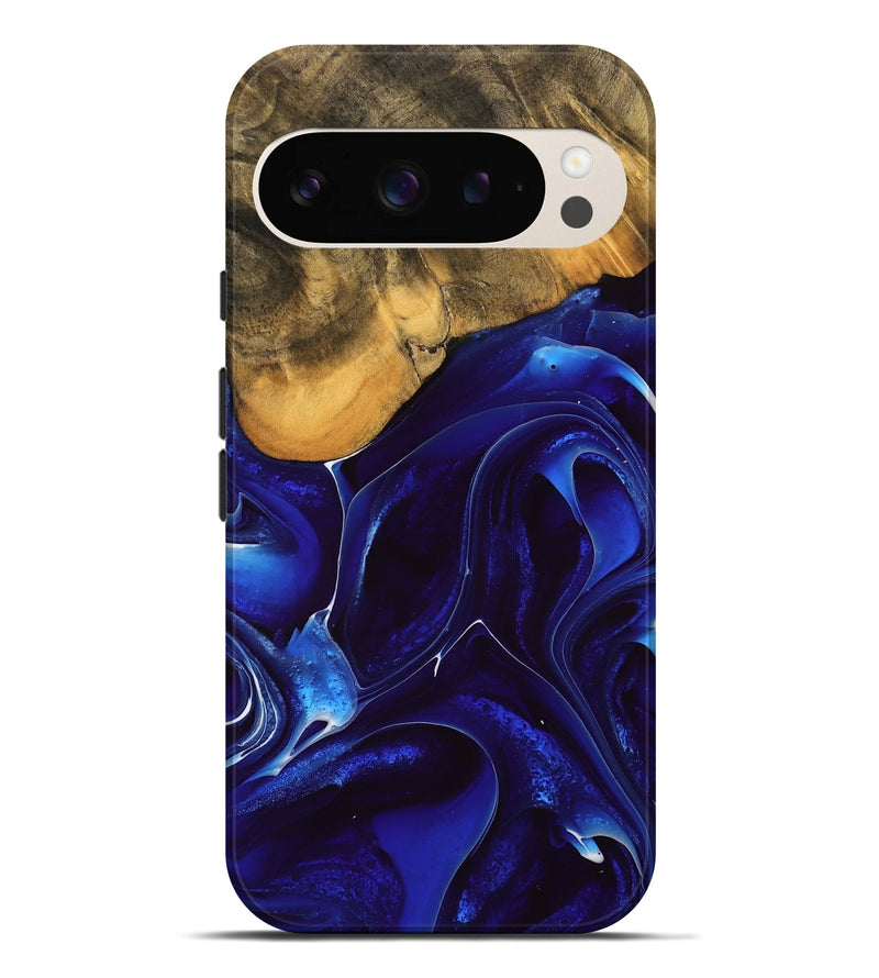 Pixel 9 Pro XL Wood Live Edge Phone Case - Ximena (Blue, 738813)