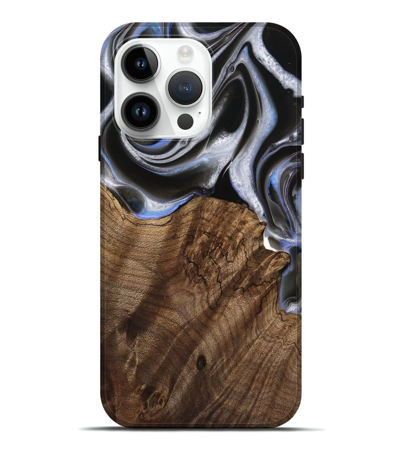 iPhone 15 Pro Max Wood Live Edge Phone Case - Torrie (Black & White, 738818)