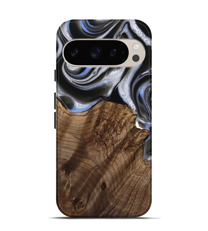 Pixel 9 Pro Wood Live Edge Phone Case - Torrie (Black & White, 738818)