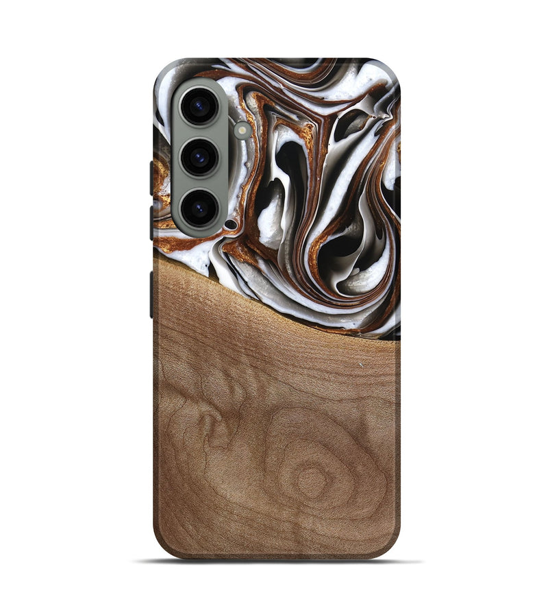 Galaxy S24 Wood Live Edge Phone Case - Alina (Black & White, 738824)