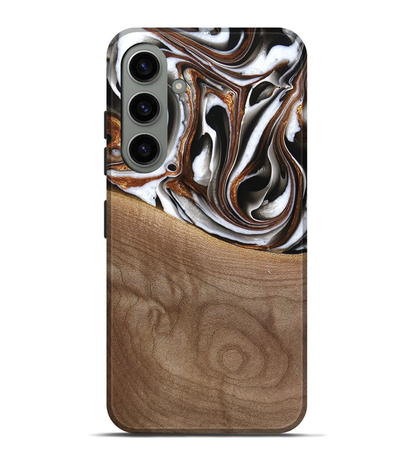 Galaxy S24 Plus Wood Live Edge Phone Case - Alina (Black & White, 738824)