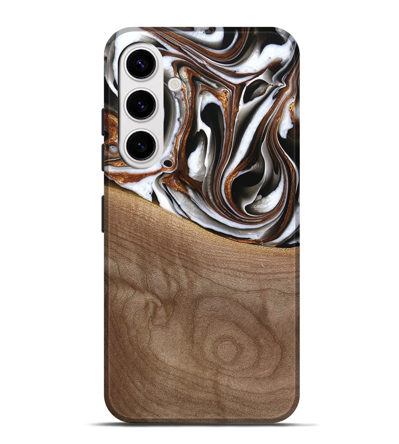 Galaxy S25 Plus Wood Live Edge Phone Case - Alina (Black & White, 738824)