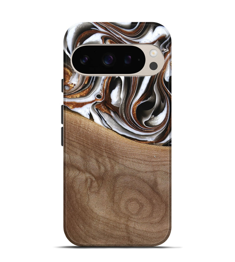 Pixel 9 Wood Live Edge Phone Case - Alina (Black & White, 738824)