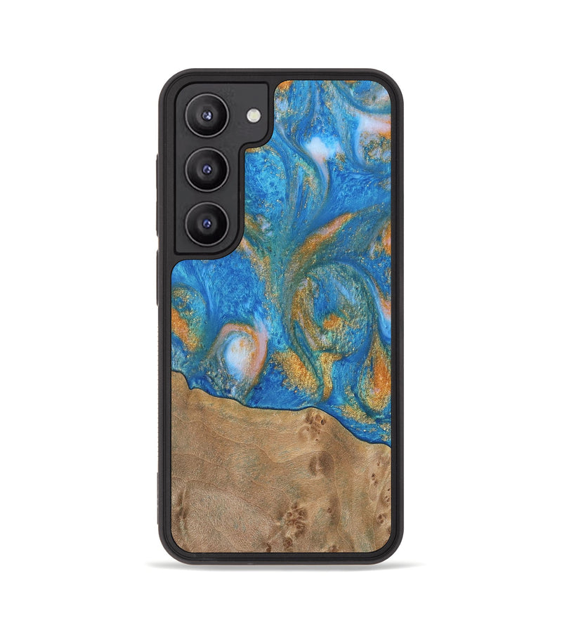 Galaxy S23 Wood Phone Case - Ellison (Teal & Gold, 738864)