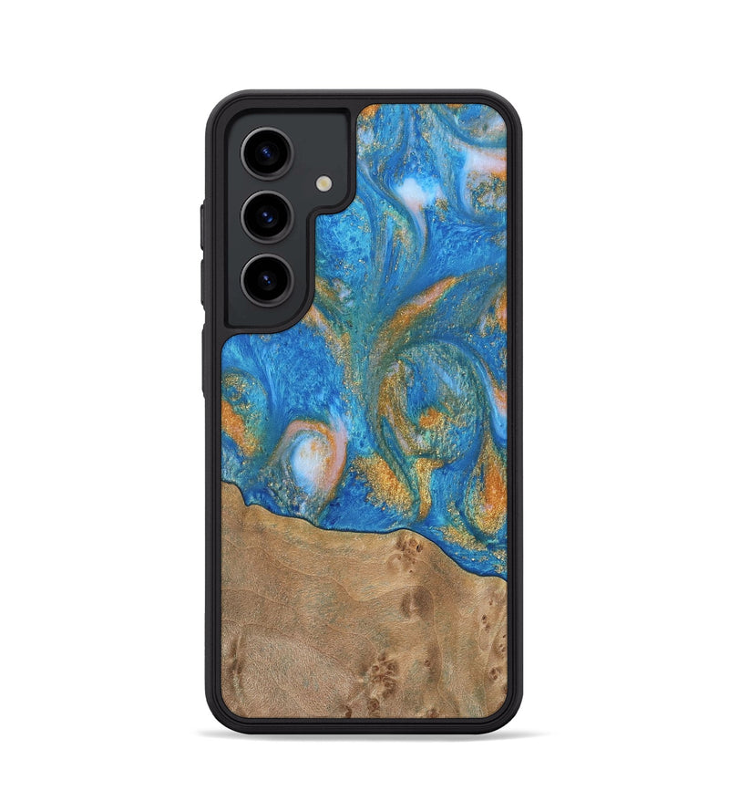 Galaxy S24 Wood Phone Case - Ellison (Teal & Gold, 738864)