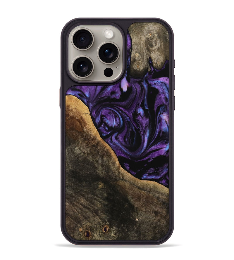 iPhone 15 Pro Max Wood Phone Case - Cecily (Purple, 738880)