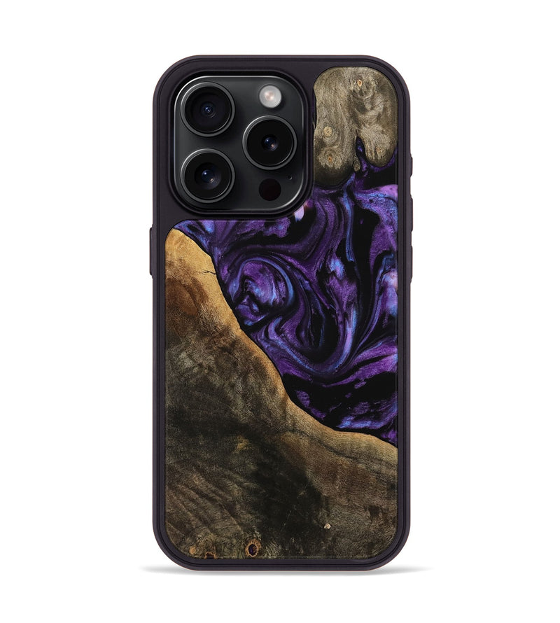 iPhone 15 Pro Wood Phone Case - Cecily (Purple, 738880)