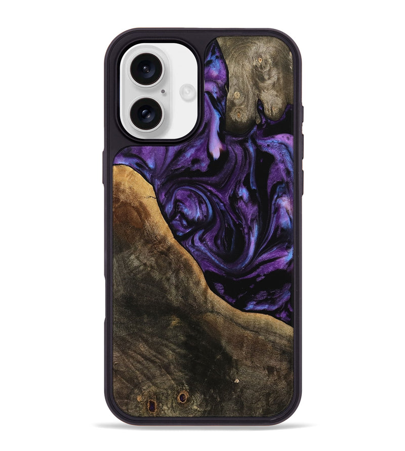 iPhone 16 Plus Wood Phone Case - Cecily (Purple, 738880)