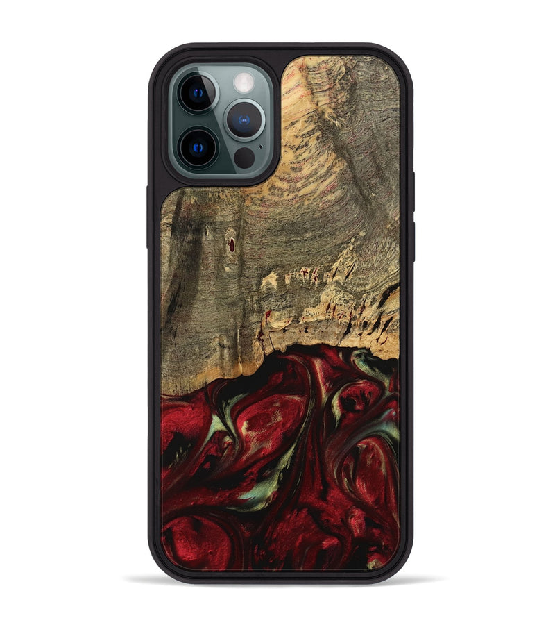 iPhone 12 Pro Max Wood Phone Case - Alverta (Red, 738901)