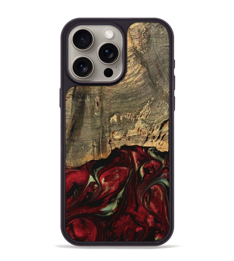 iPhone 15 Pro Max Wood Phone Case - Alverta (Red, 738901)