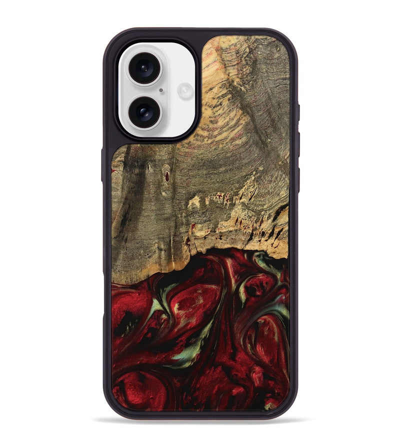 iPhone 16 Plus Wood Phone Case - Alverta (Red, 738901)