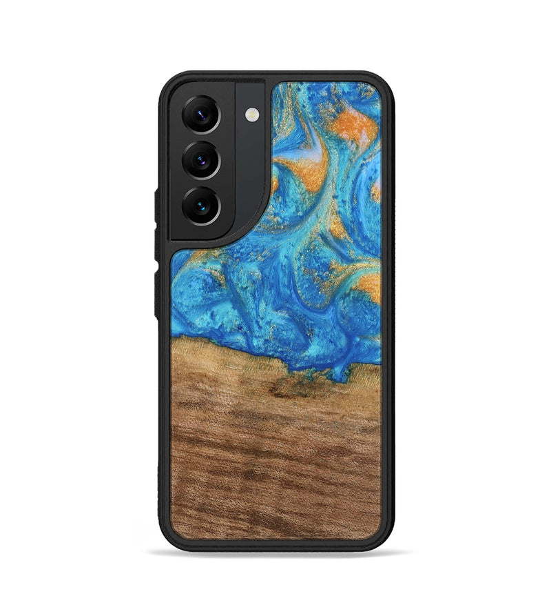 Galaxy S22 Wood Phone Case - Kaci (Teal & Gold, 738906)