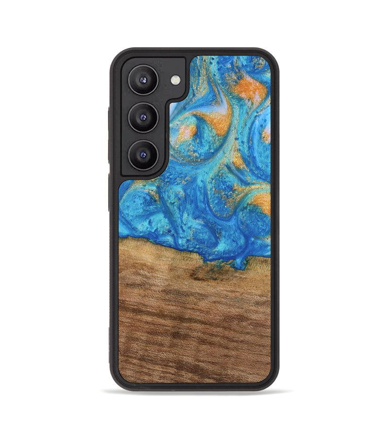 Galaxy S23 Wood Phone Case - Kaci (Teal & Gold, 738906)