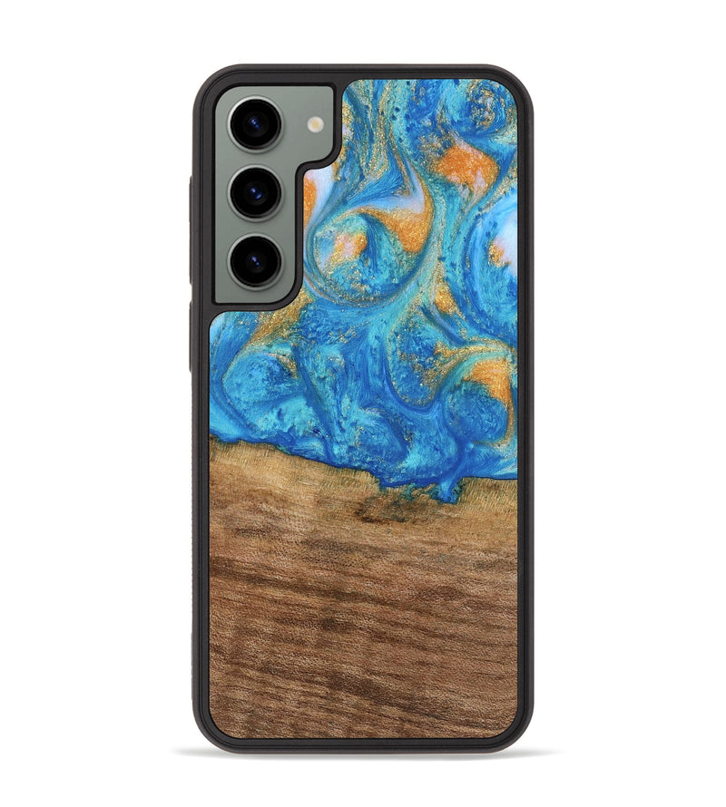 Galaxy S23 Plus Wood Phone Case - Kaci (Teal & Gold, 738906)