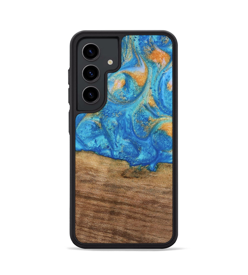 Galaxy S24 Wood Phone Case - Kaci (Teal & Gold, 738906)