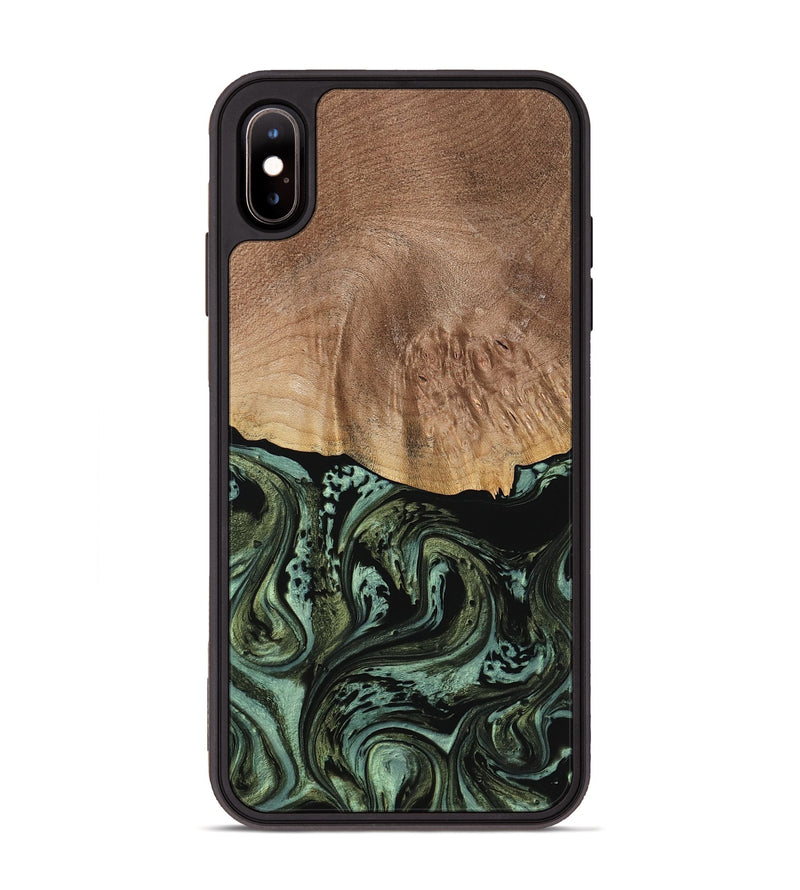 iPhone Xs Max Wood Phone Case - Romeo (Green, 738937)