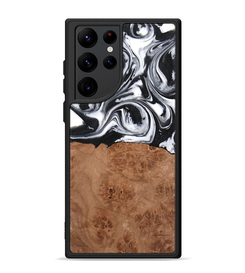 Galaxy S22 Ultra Wood Phone Case - Peder (Black & White, 738939)