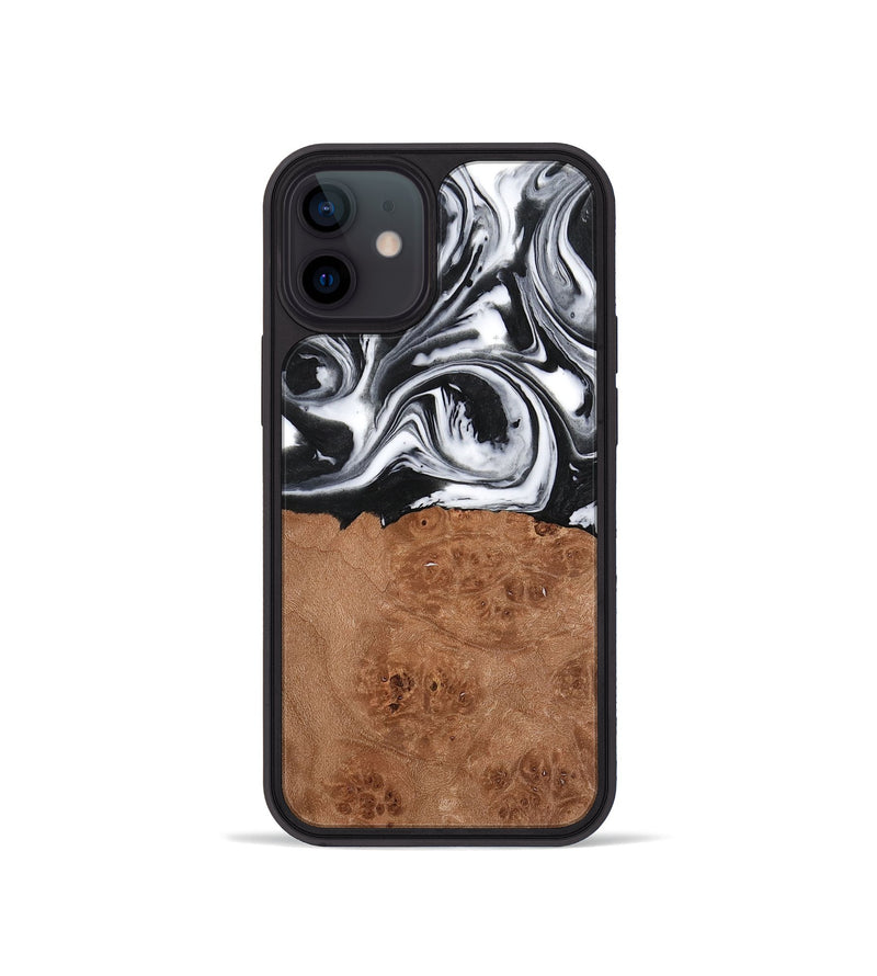 iPhone 12 mini Wood Phone Case - Peder (Black & White, 738939)