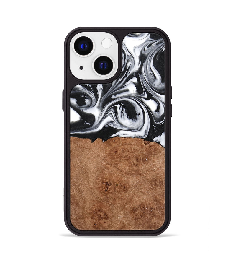 iPhone 13 Wood Phone Case - Peder (Black & White, 738939)