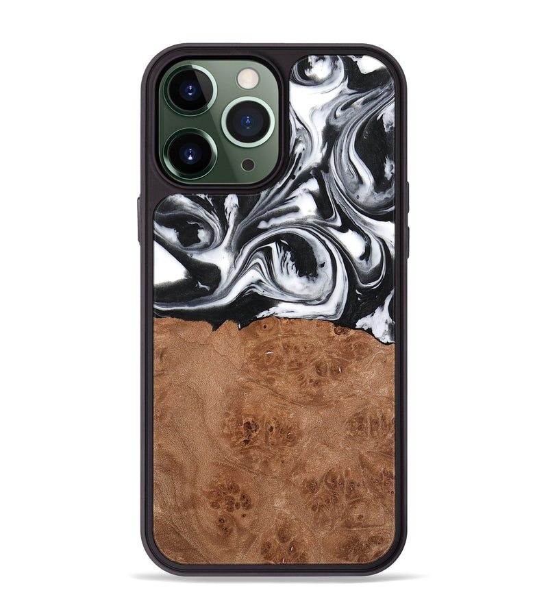 iPhone 13 Pro Max Wood Phone Case - Peder (Black & White, 738939)