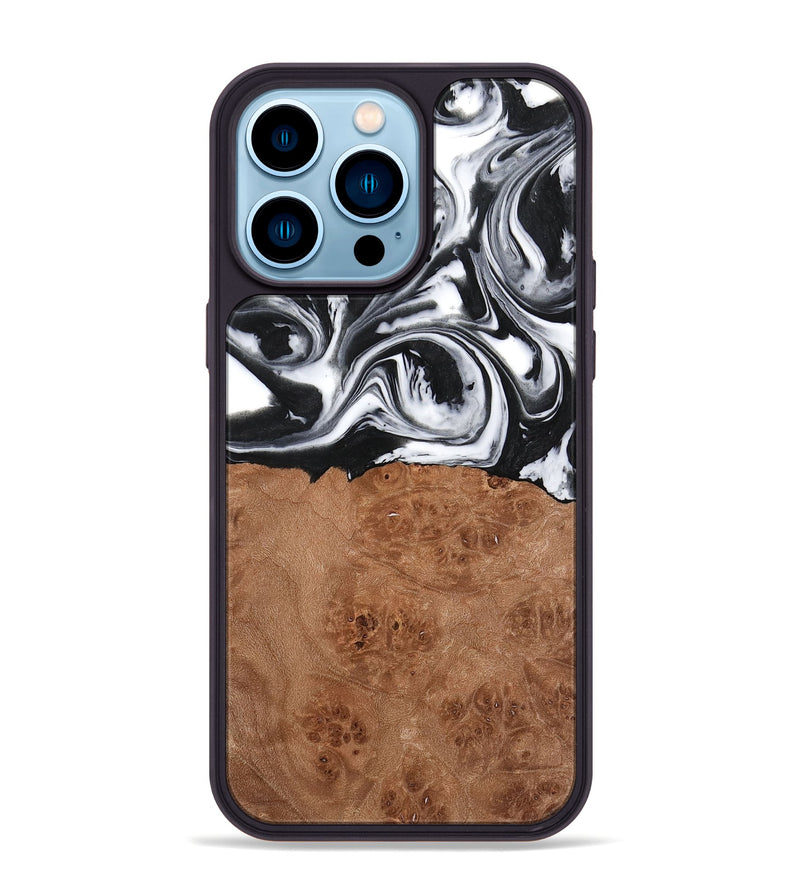 iPhone 14 Pro Max Wood Phone Case - Peder (Black & White, 738939)