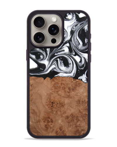 iPhone 15 Pro Max Wood Phone Case - Peder (Black & White, 738939)