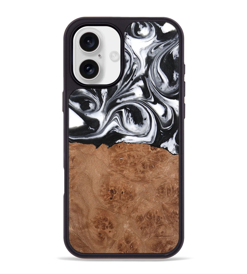 iPhone 16 Plus Wood Phone Case - Peder (Black & White, 738939)