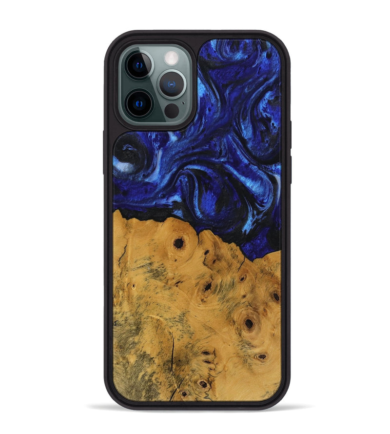 iPhone 12 Pro Max Wood Phone Case - Danyel (Blue, 738941)