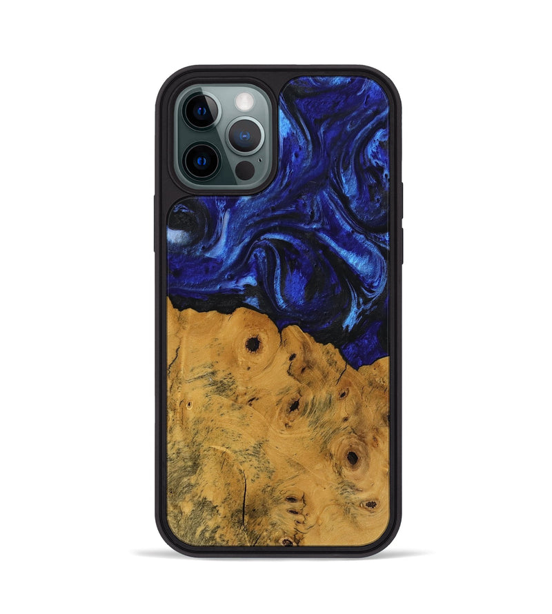 iPhone 12 Pro Wood Phone Case - Danyel (Blue, 738941)