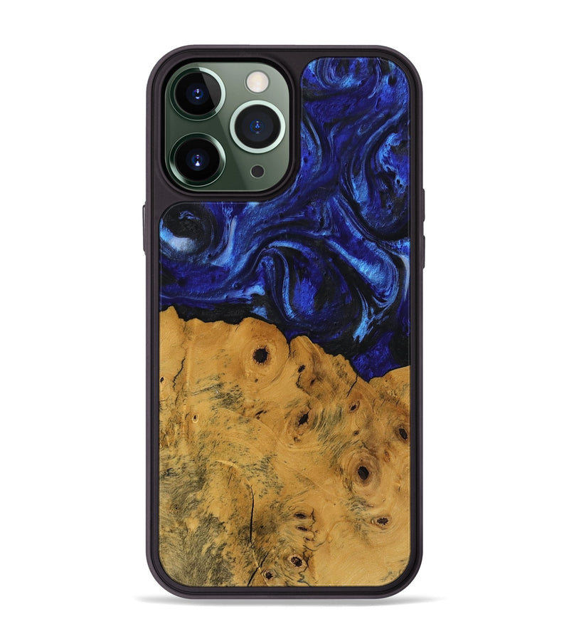 iPhone 13 Pro Max Wood Phone Case - Danyel (Blue, 738941)