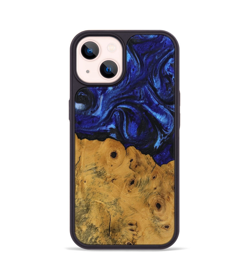 iPhone 14 Wood Phone Case - Danyel (Blue, 738941)