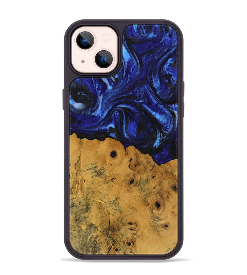 iPhone 14 Plus Wood Phone Case - Danyel (Blue, 738941)