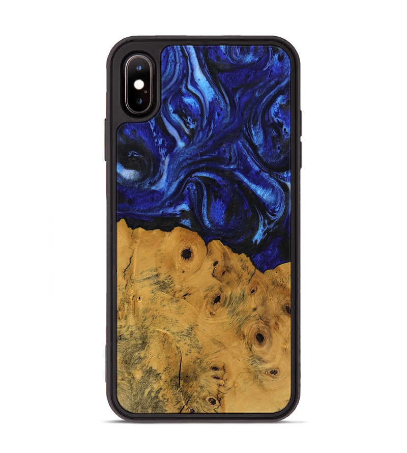 iPhone Xs Max Wood Phone Case - Danyel (Blue, 738941)