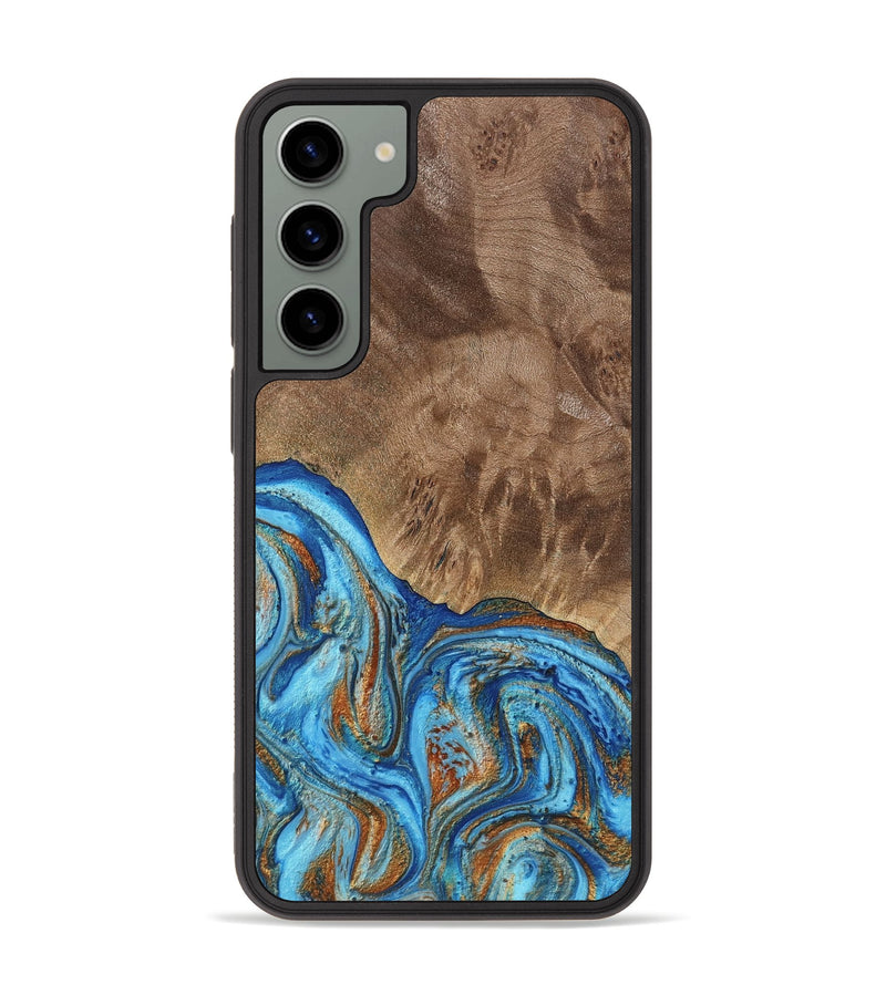 Galaxy S23 Plus Wood Phone Case - Annick (Teal & Gold, 738943)