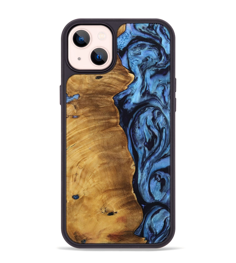 iPhone 14 Plus Wood Phone Case - Kenneth (Blue, 738979)