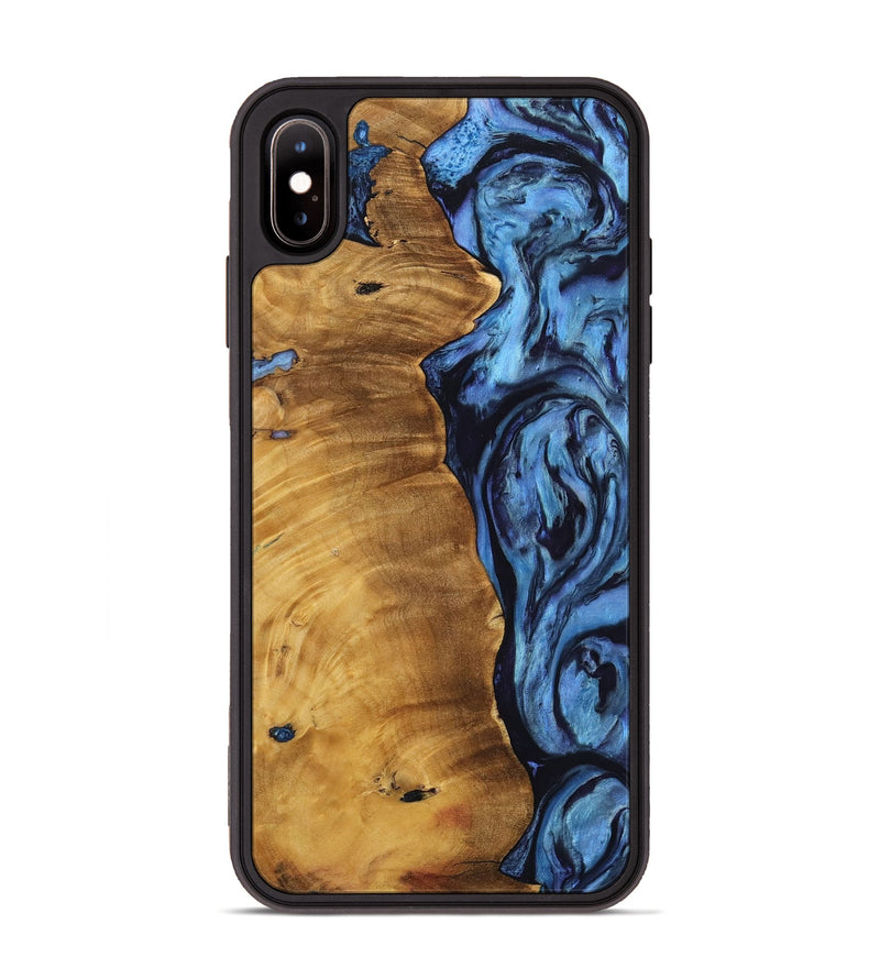 iPhone Xs Max Wood Phone Case - Kenneth (Blue, 738979)