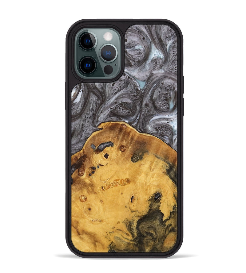 iPhone 12 Pro Max Wood Phone Case - Helmuth (Black & White, 739036)