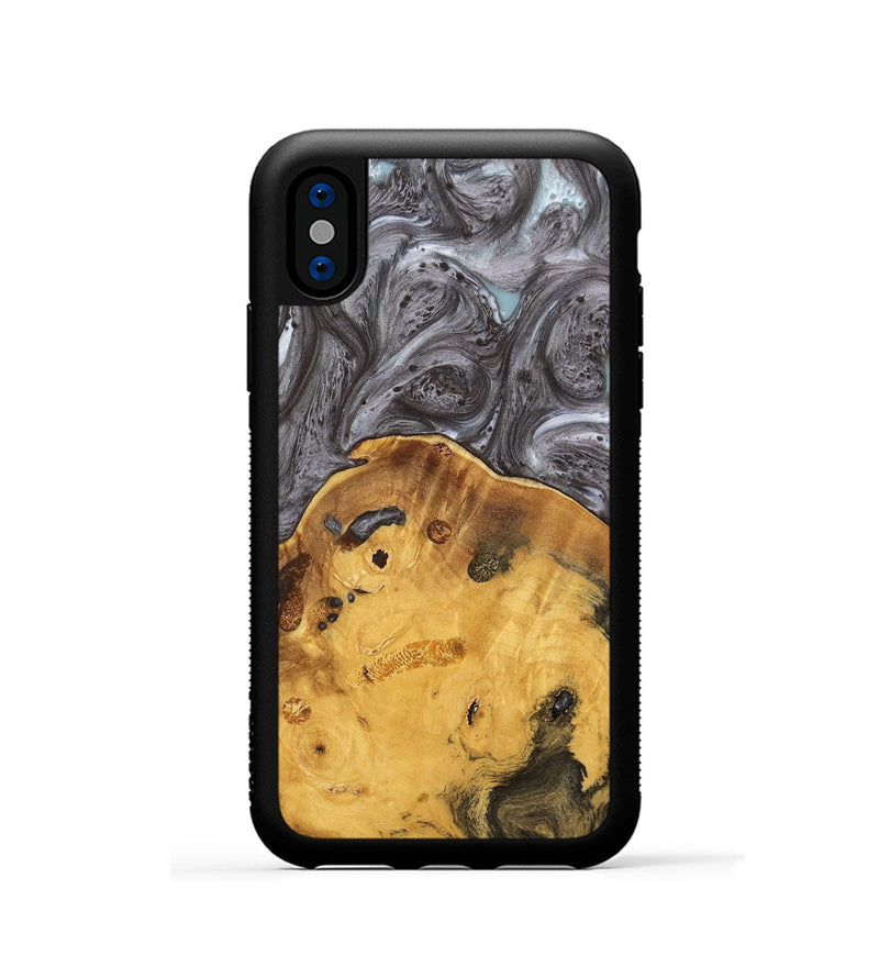 iPhone Xs Wood Phone Case - Helmuth (Black & White, 739036)