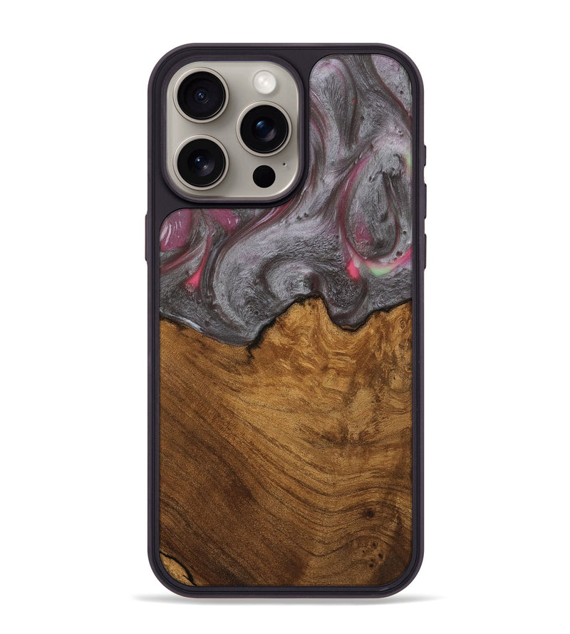 iPhone 15 Pro Max Wood Phone Case - Madel (Red, 739038)