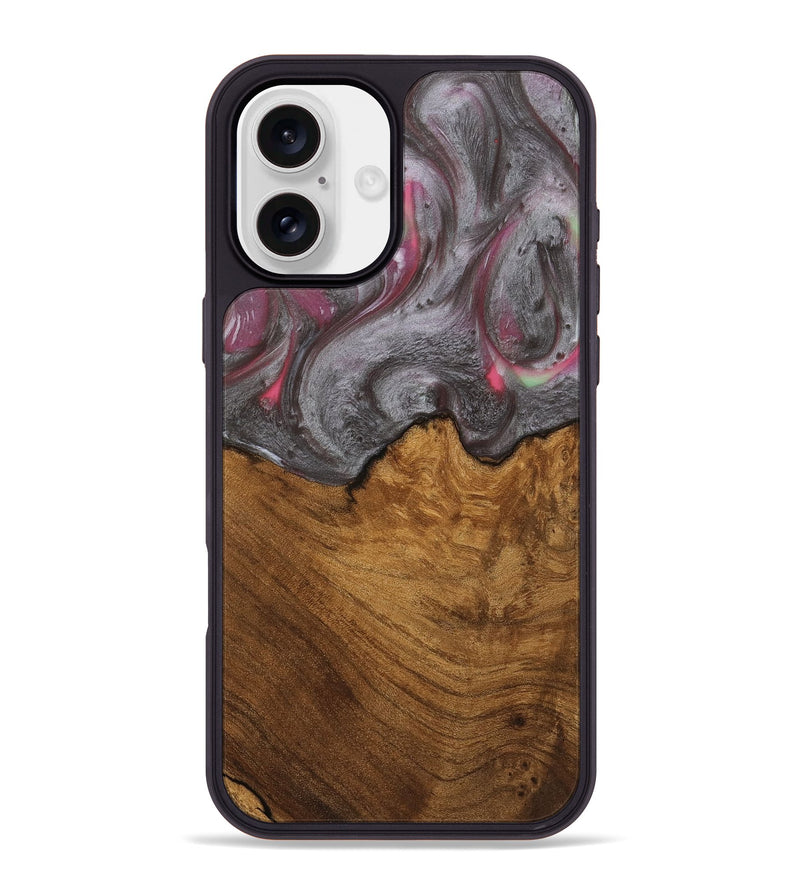 iPhone 16 Plus Wood Phone Case - Madel (Red, 739038)