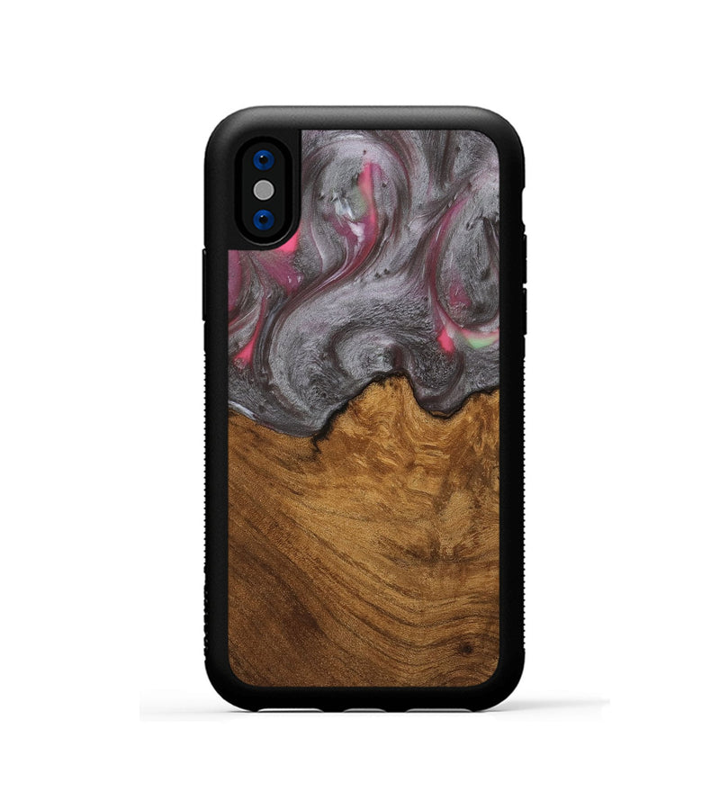 iPhone Xs Wood Phone Case - Madel (Red, 739038)