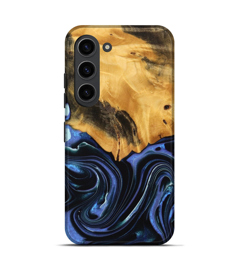 Galaxy S23 Wood Live Edge Phone Case - Kathlin (Blue, 739085)