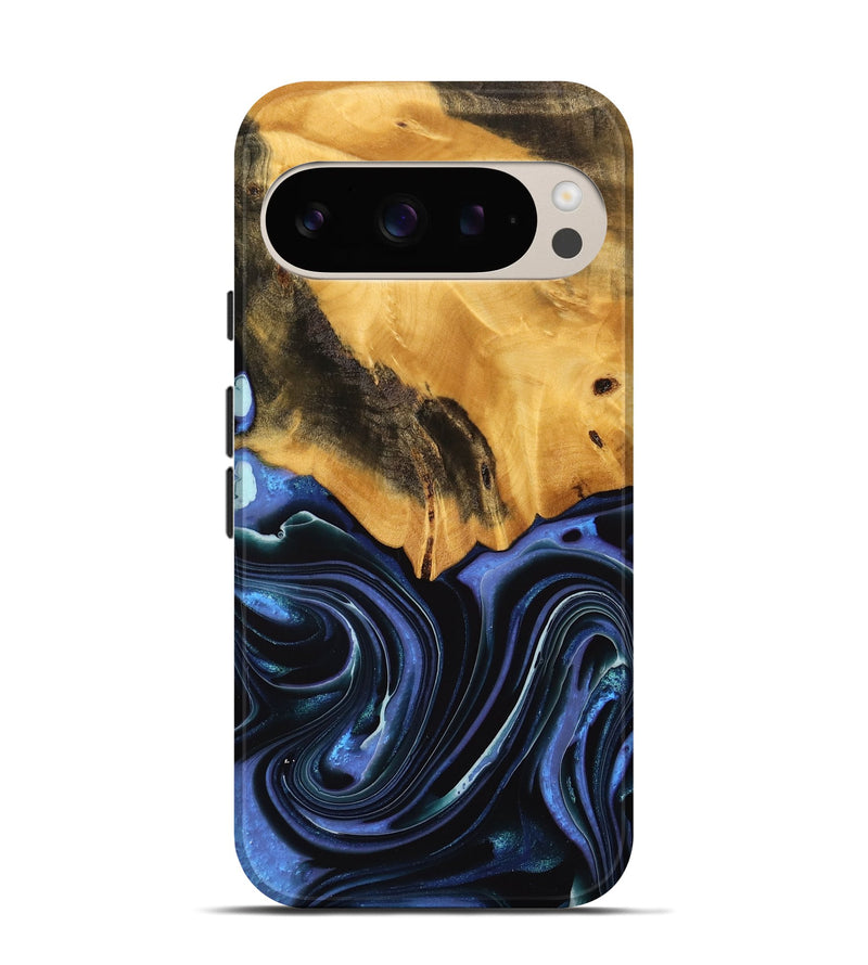 Pixel 9 Pro Wood Live Edge Phone Case - Kathlin (Blue, 739085)